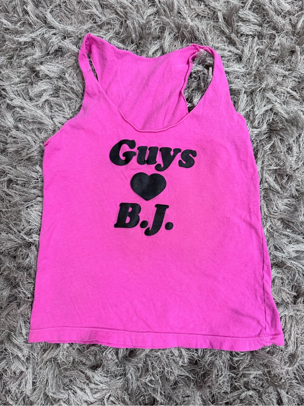 Betsey Johnson VINTAGE Pink Graphic Racerback Tank Top - Guys 🖤 B.J.